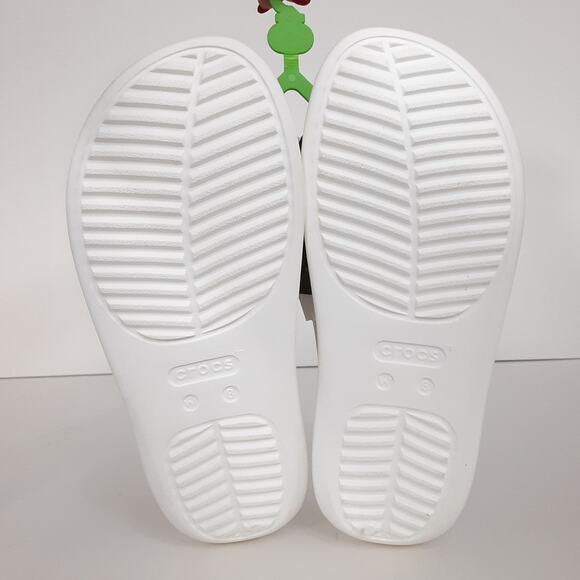 Crocs Getaway Platform Flip Flops White Glitter Thong Sandals Womens 8 Resort - Picture 9 of 10